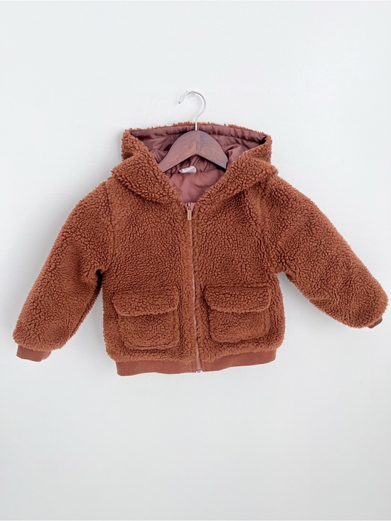 Carter's Other - Toddler Teddy Sherpa Hooded Jacket in Chestnut Brown